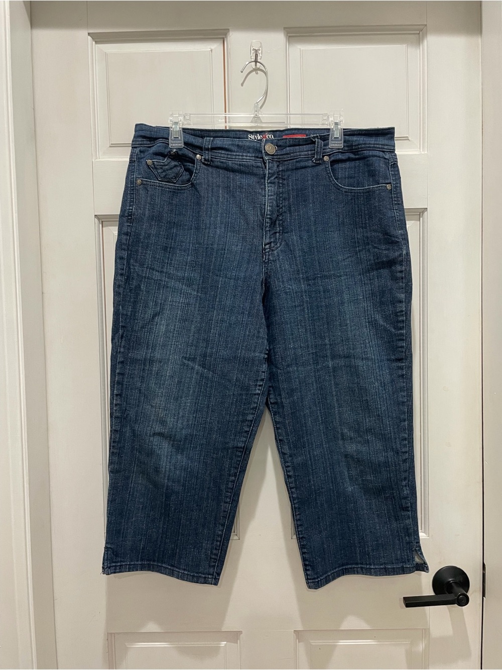 Style & Co. Dark Blue Cropped Straight-Leg Jeans